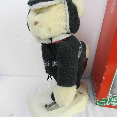 2 Christmas Bear Decor Figures, Ice Skating Bear, telco Animated Display