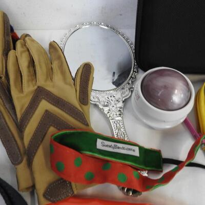 27 pc Personal Care Lot: Anti-Snore Strap, Gloves, Alarm Clock, Snowman Tie