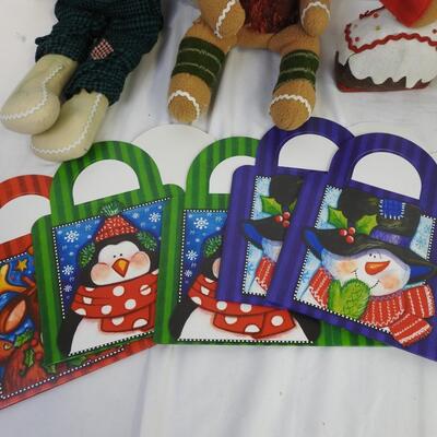 11 pc Holiday Decor: Gingerbread Stuffed animals and Figures, Penguin