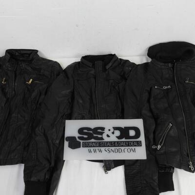 3 Women's Black Jackats, Faux Leather, New Look, Gi Sono, Lock & Love, M and S