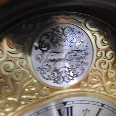 Tempus Fugit Wooden Grandfather Clock, Electric, Works Completely