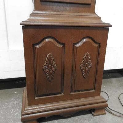 Tempus Fugit Wooden Grandfather Clock, Electric, Works Completely