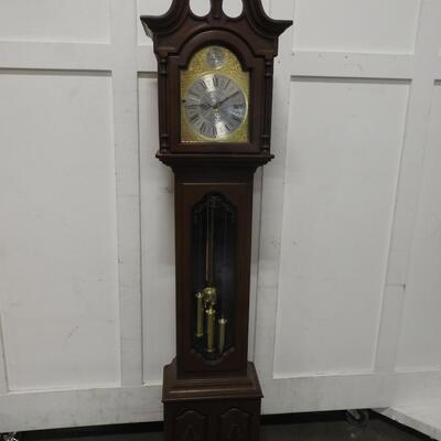 Tempus Fugit Wooden Grandfather Clock, Electric, Works Completely