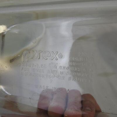 3 pc Pyrex, 2 Large Glass Bowls, 2 Bread Pan
