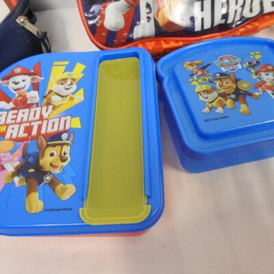 8 pc Kids: Paw Patrol Backpack, Ballarina Sleeping Bag, 3 Lunch Boxes