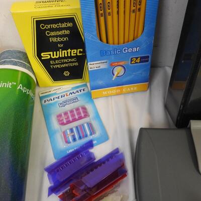 Office Lot: Protractors, Binders, Calendars, Pencils, Ink