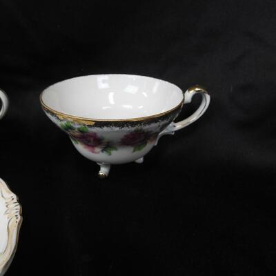 3 Plates and Small Teacups - Made in Japan, Matching Sets of Floral Designs