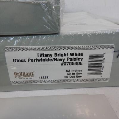 3 Packages of Brilliant 52 Invitations with Envelopes, Tiffany Bright White