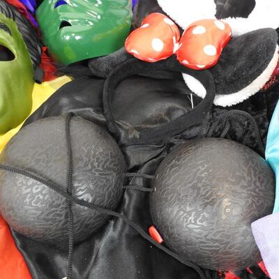 Costume Lot: Marvel Hulk Mask, The Flash, Tangled Dress Size 6, White Hat etc.