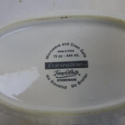 Correlle and Corning Dish Set: 2 Cups, 4 Big Plates, 5 Small Plates, Bowls, Lid