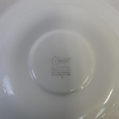 Correlle and Corning Dish Set: 2 Cups, 4 Big Plates, 5 Small Plates, Bowls, Lid