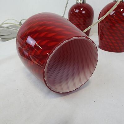 Red Pendant Ceiling Lights, Hooks into recessed lighting