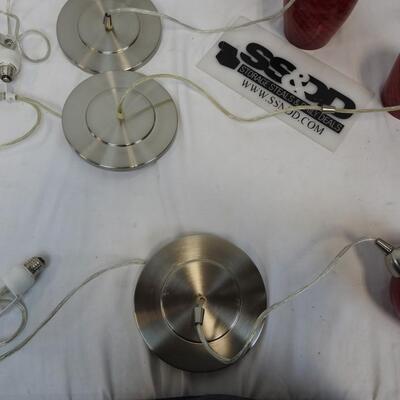 Red Pendant Ceiling Lights, Hooks into recessed lighting