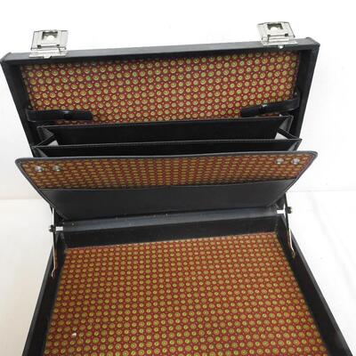 Two Leather Briefcases, Brown and Black (One Locked)