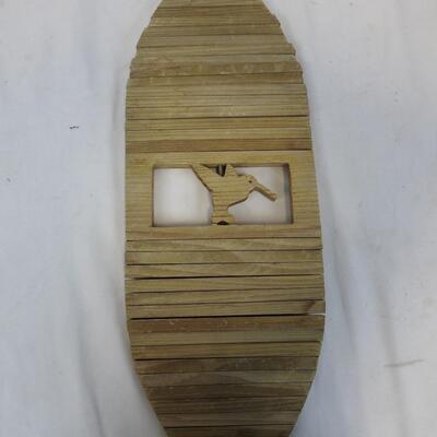 Wooden Wind Spinners, 23.5", Bird and Heart Designs