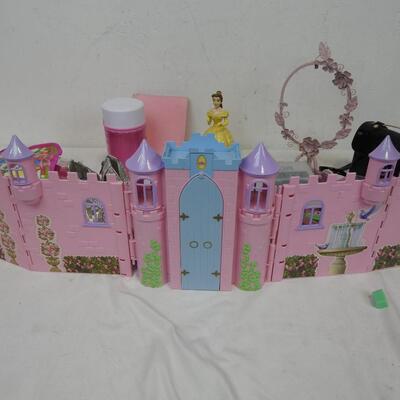 Toy Lot: Princess Castle Background, Shopkins, Kids Size 13 Heels, Black Purse