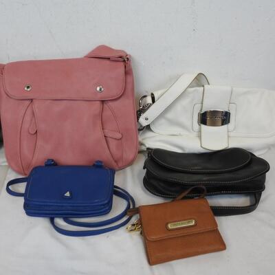 6 Leather Purses, Brown, Pink, White, Blue, Black: Liz Claiborne