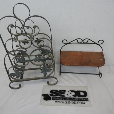 2 pc Metal Decor, Metal Shelf, Magazine Rack