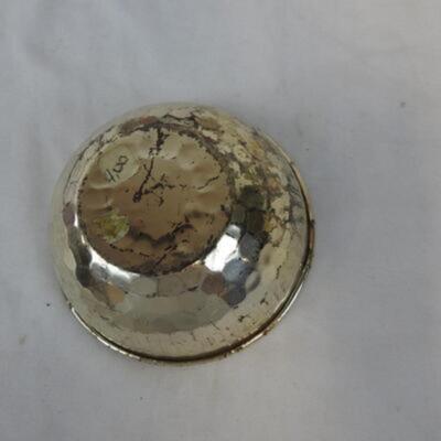 Dickensville Collectables Porcelain Lighted House, Library and 5 Gold Tin Bowls