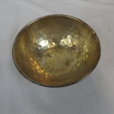 Dickensville Collectables Porcelain Lighted House, Library and 5 Gold Tin Bowls