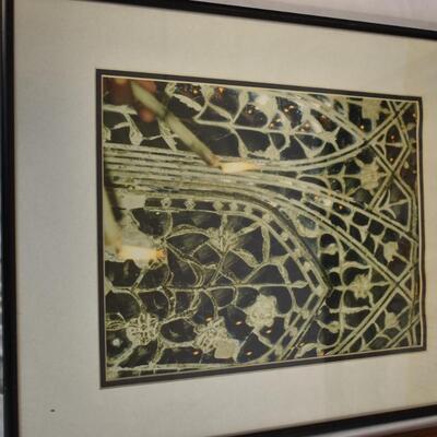 3 pc Art, Framed Picture, Fabric Tree Art