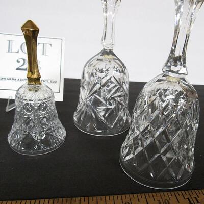 Lot of 5 Vintage Crystal Glass Bells