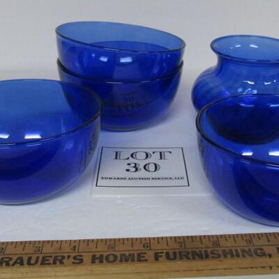 Lot of Cobalt Blue Bowls and Vase