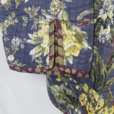 Women's Quilted Graphite Floral & Plum Spots Reversible Sardinia Jacket sz Small