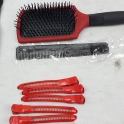 Hot Hair Tools Cool Carry Bag with Brush, Comb & Styling Clips - New
