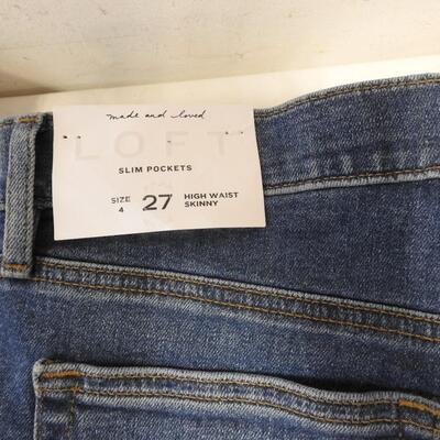 Dearfoams Slippers, Loft High Waist Skinny 27 Size 4 Jeans, Seint Hat - New