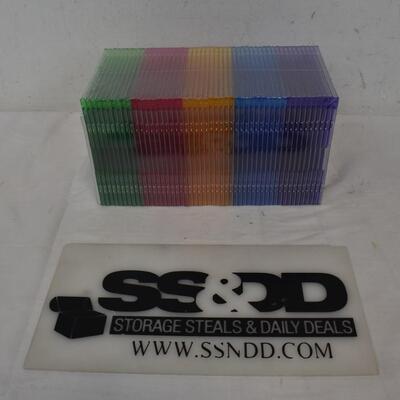 50 Pack Verbatim CD and DVD Slim Jewel Cases Multi-Color - New