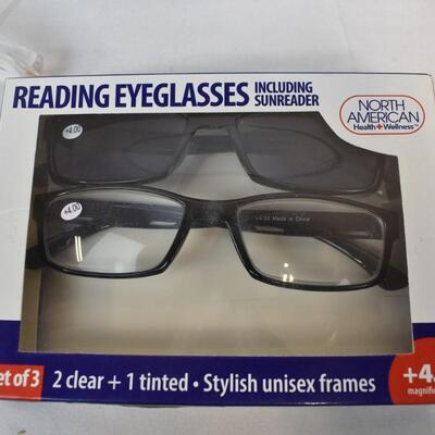 5 Pairs of North American Health Wellness Reading EyeGlasses 2 Sunreaders - New
