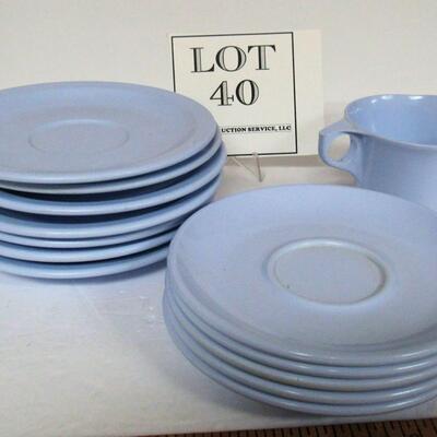 Vintage Texas Wear Creamer, Dallas Ware Saucers and Hemocoware Saucers