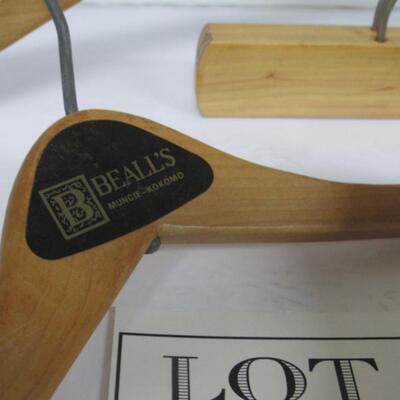 Lot of Vintage Solid Wood Advertising Hangers