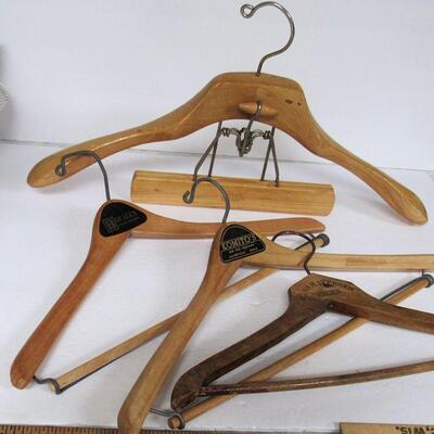 Lot of Vintage Solid Wood Advertising Hangers