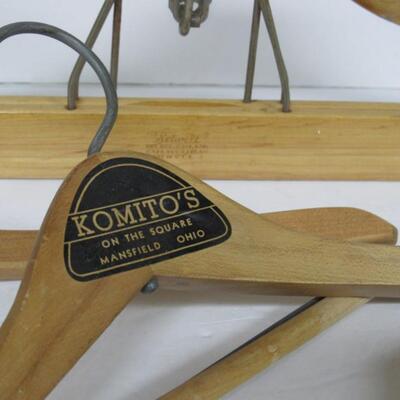 Lot of Vintage Solid Wood Advertising Hangers