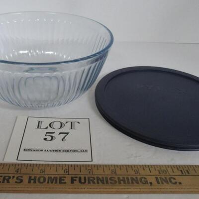 Blue Pyrex Mixing Bowl With Original Blue Cover