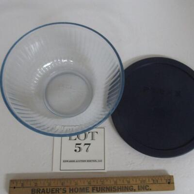 Blue Pyrex Mixing Bowl With Original Blue Cover