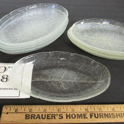 Set of 8 Vintage Tree of Life Oval Leaf Shaped Dishes