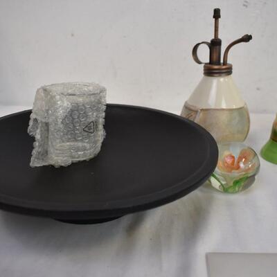 8 pc Decor: Candles, Garden Candle Set,  Pitcher, Bucket, Soap Dispenser, etc