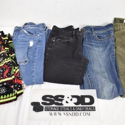5 pc Women's Jeans & Pants, Eddie Bower, Best Cuts, Simply Vera, Almost Famous