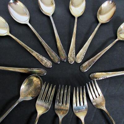 Lot of Vintage Silver Plate Flatware, Rogers Bros Extra Plate