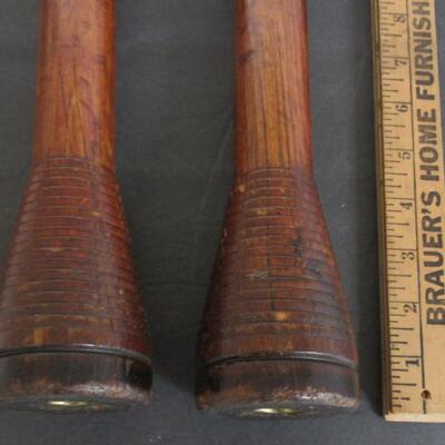2 Antique Tall Wood Spools, Make Great Candle Holders!