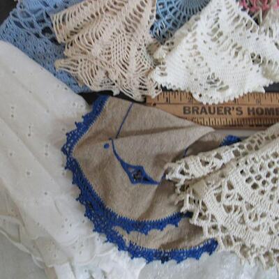 Large Lot of Fancywork, Doileys, Table Runners