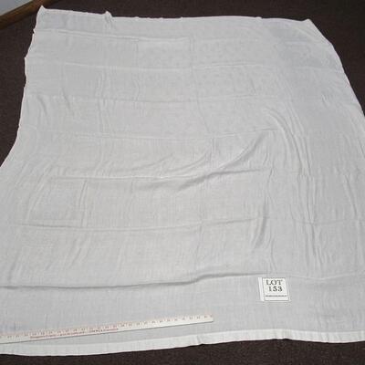 2 Very Large White Vintage Tablecloths, 1 Square Tablecloth