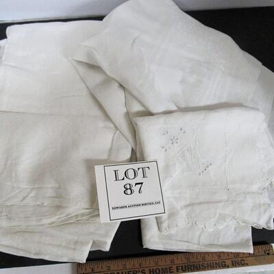 2 Very Large White Vintage Tablecloths, 1 Square Tablecloth