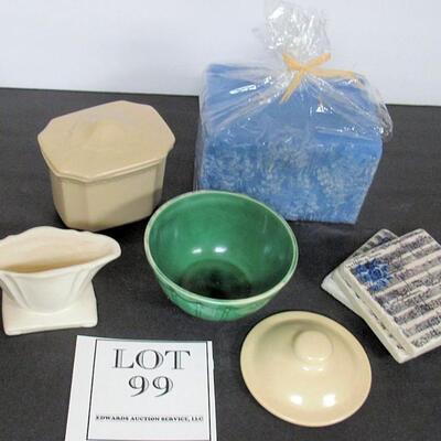 Misc Vintage Lot and Large Unused Candle