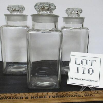 3 Tall Matching Apocathary Jars