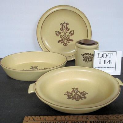 Lot of Pfaltzgraff Village Pattern Serving Pieces