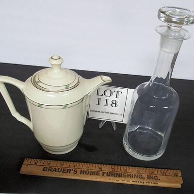 Fine China Coffee Pot, Clear Decanter, Read Description